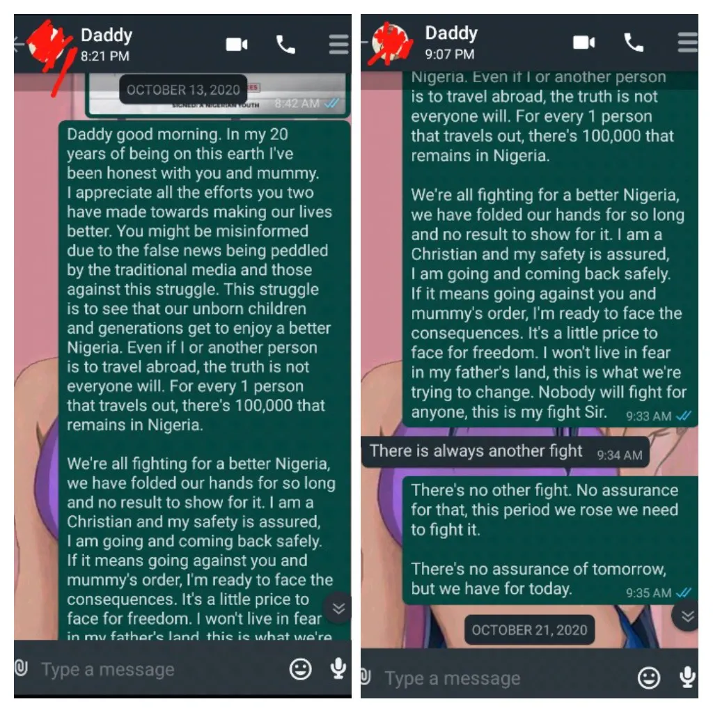 The conversation I had with my Dad.