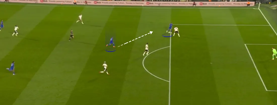 Palmer scoring after Joao Pedro's pass