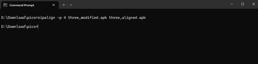 cmd zipalign