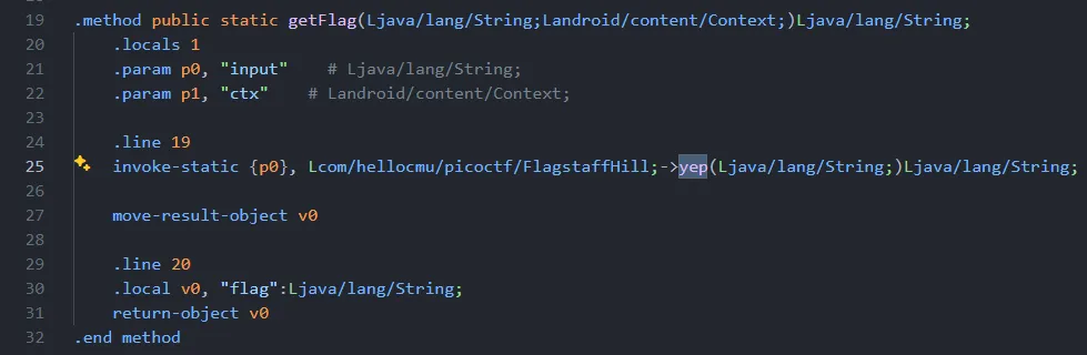 getFlag method modified smali