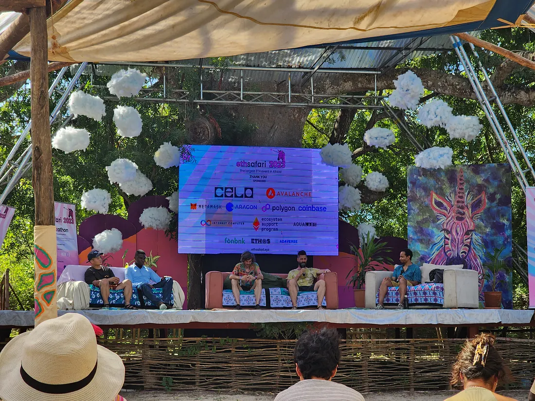 ETHSafari main stage with the panelist for Unpacking Ethereum Values