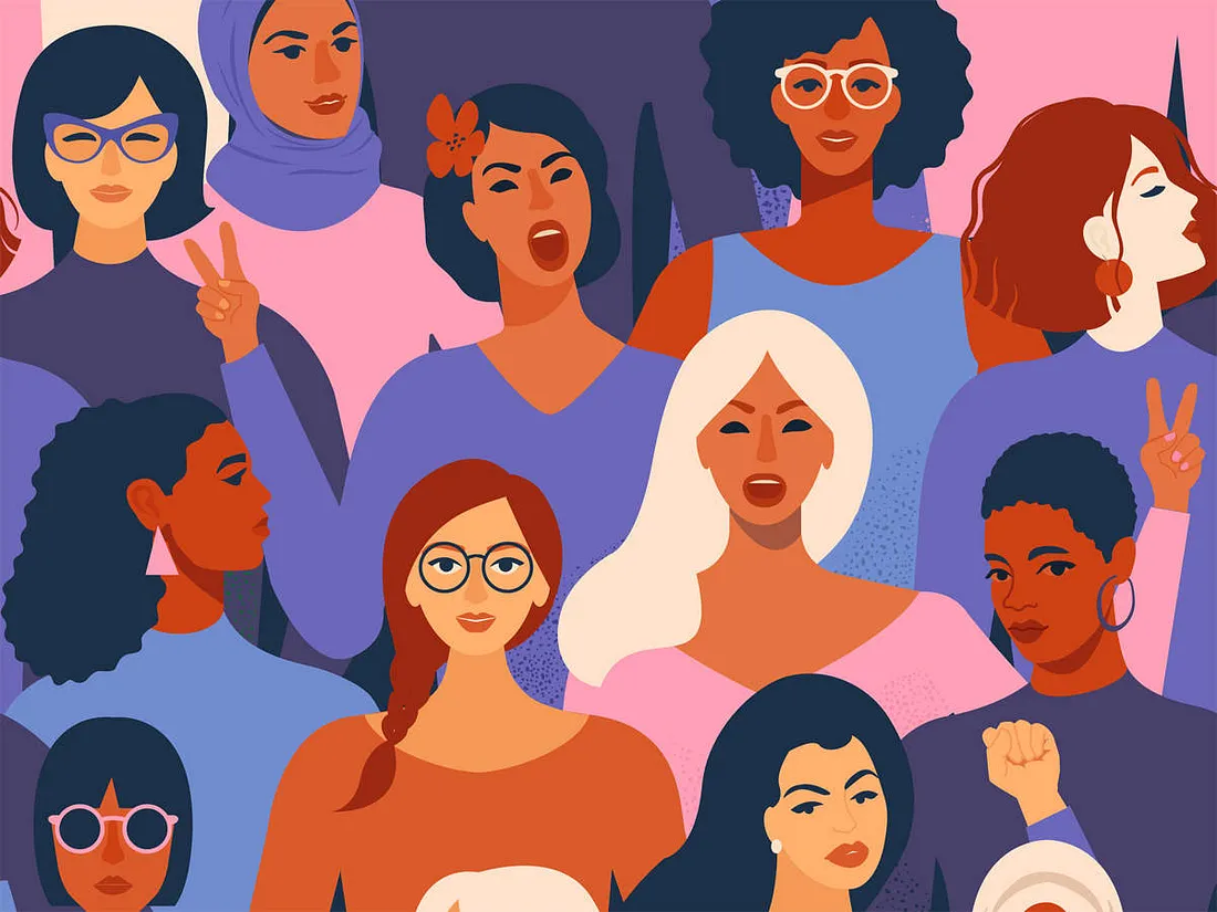 Variedad de mujeres por etnia, edad, apariencia