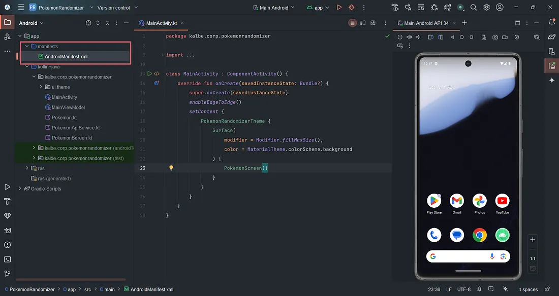 AndroidManifest file