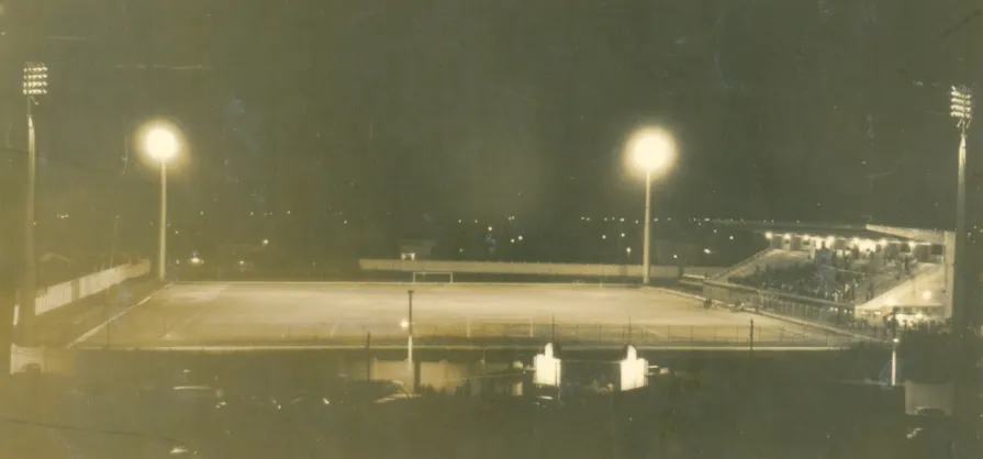 Inauguração dos refletores do Estádio Doutor Hercílio Luz em 1964