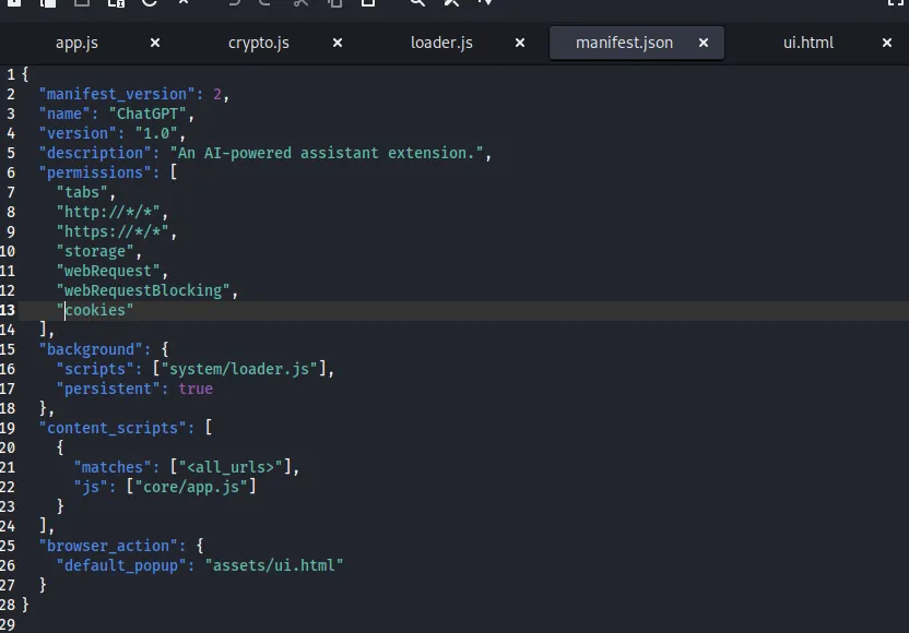 manifest.json code