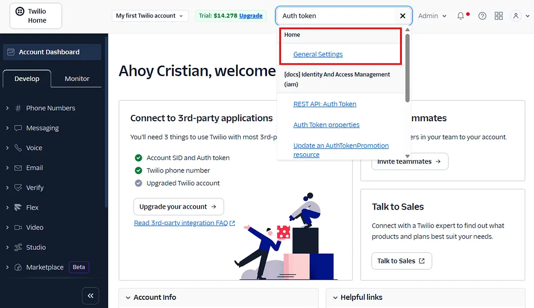 Token de autenticación en Twilio