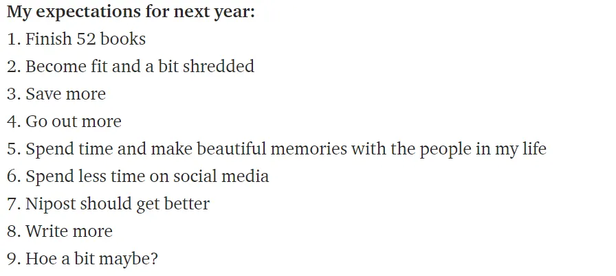 My 2020 Expectations