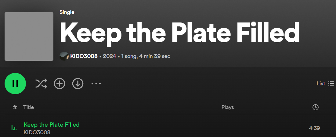 My Plate Is Dry Now