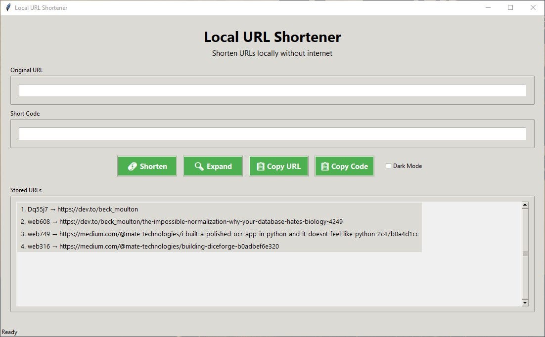 Build a Local URL Shortener with Python and Tkinter | by Mate ...