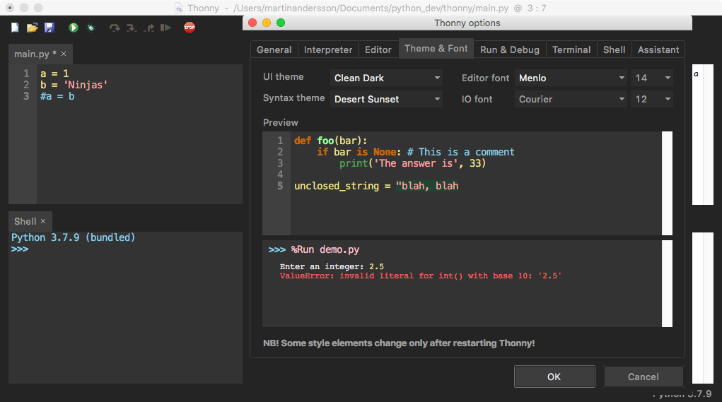 Thonny python. Python ide. thonny (ide). thonny настройки. код часов на питоне для новичков.