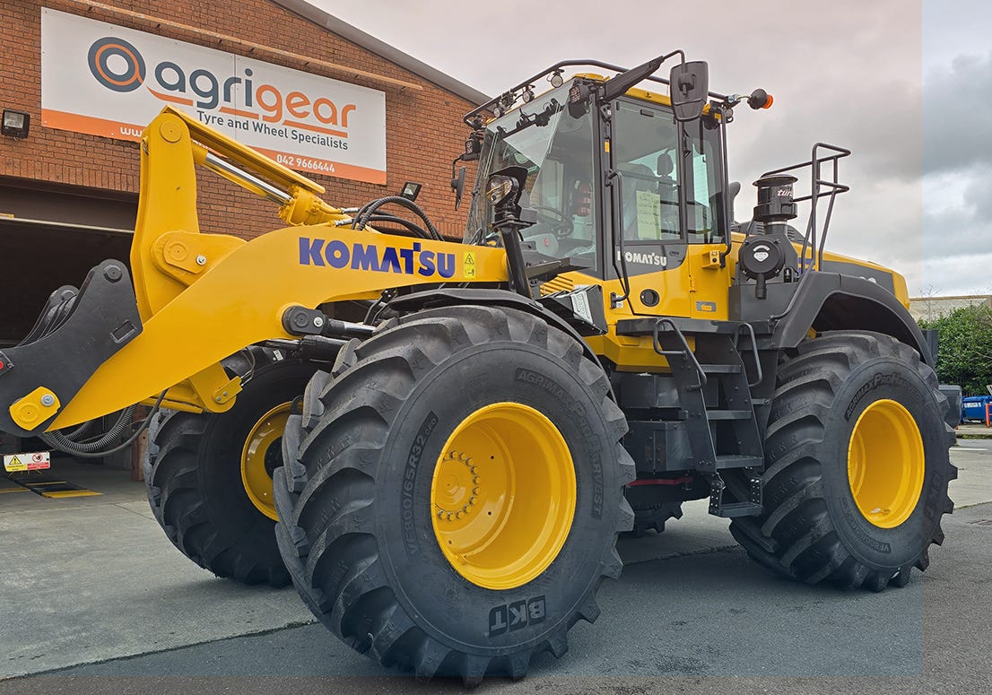 Komatsu WA380 Agri Conversion with Custom Wide Wheels & BKT Tyres