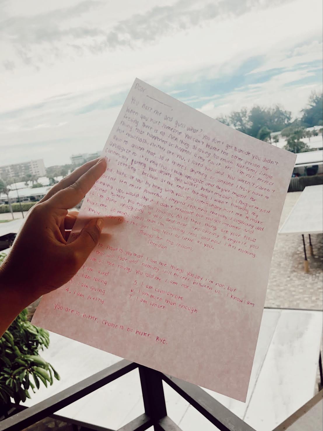 A letter to the narcissist. Dear ___________, by Cheridan Smith Medium