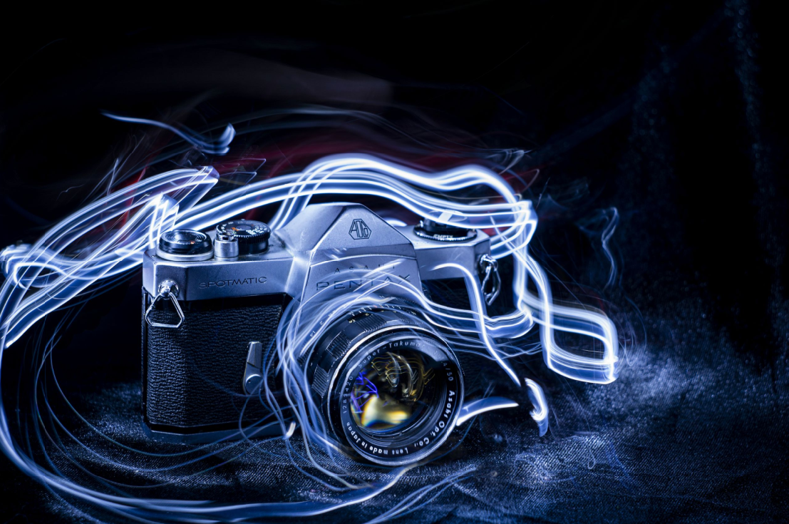 Camera, Circuit Boards with Capacitors, Coffee and Cappuccino by
