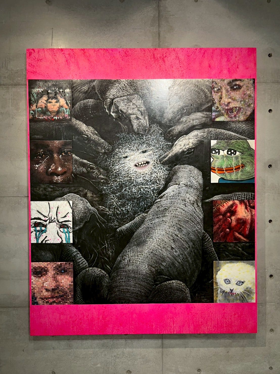 林弈軒 作品《迷因宴》壓克力彩、畫布 227 x 182cm , 2026