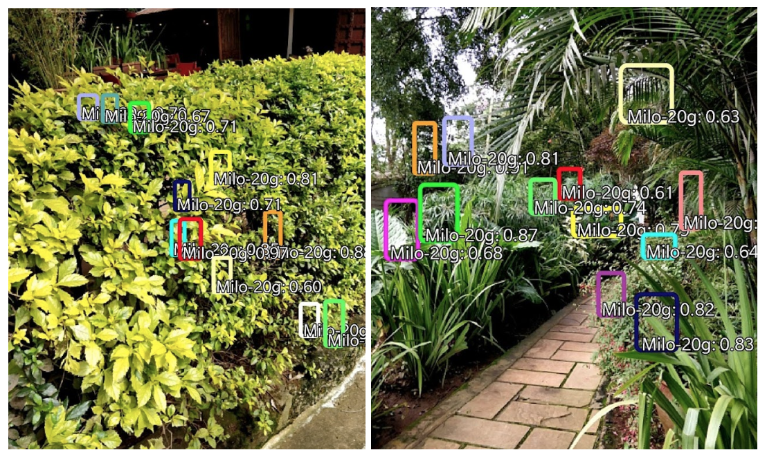A young model was confusing bushes for a green product sachet