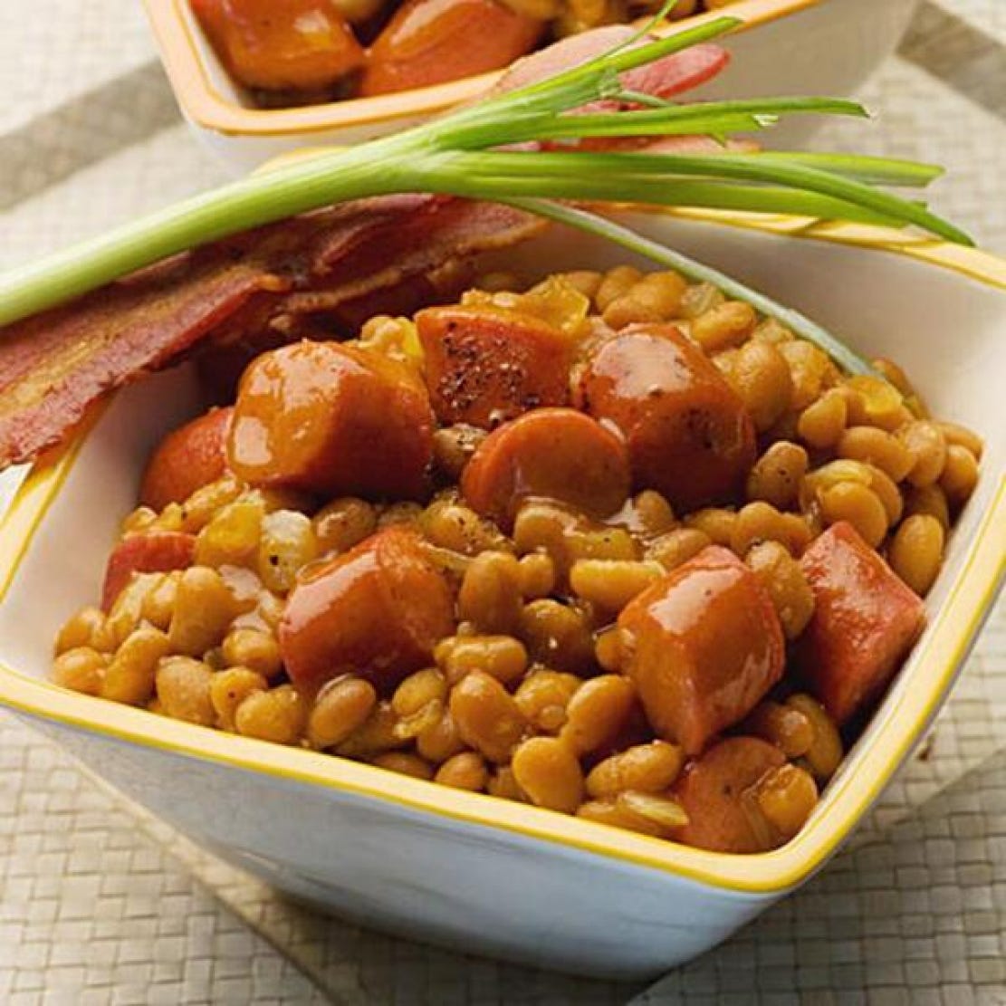 Quick Skillet Baked Beans And Franks All Recipes Medium