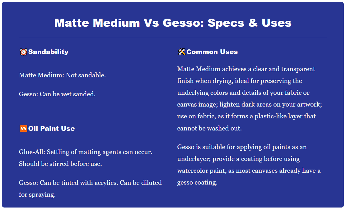 👉Matte Medium Vs Gesso Indepth Analysis Medium