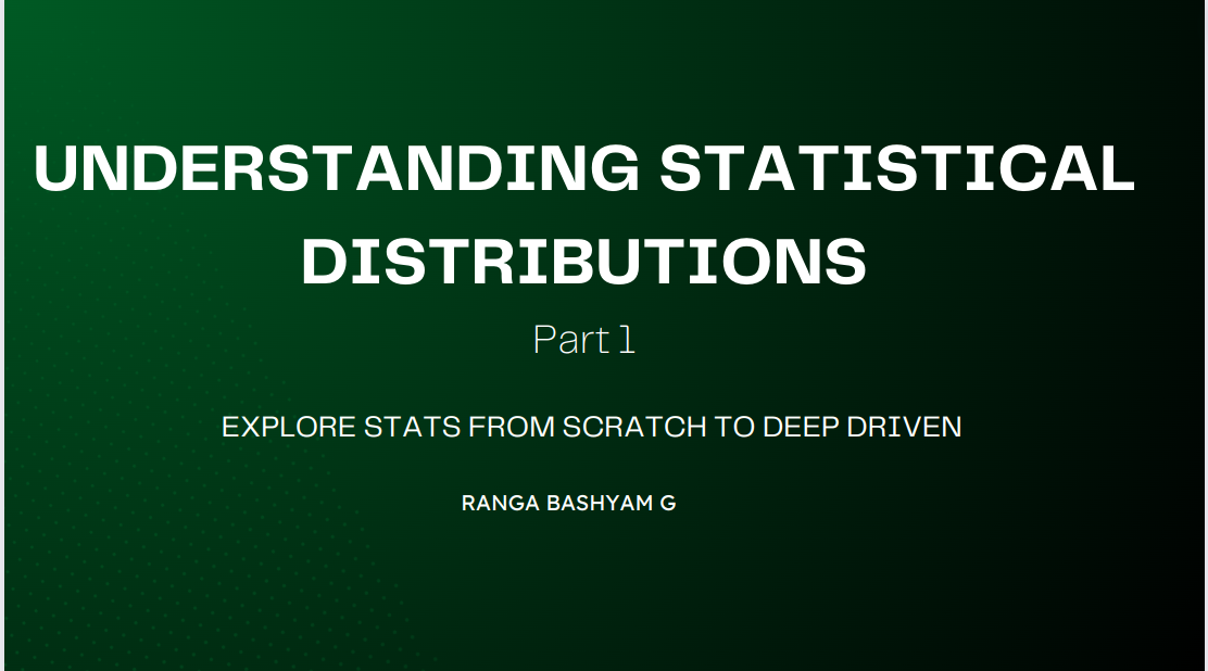 Understanding Statistical Distributions: Part 1 | by Rangabashyam | Mar ...