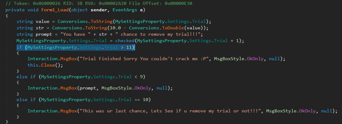 [Reverse Engineering] Beating a trial on a .net crackme | by Syscall59 ...