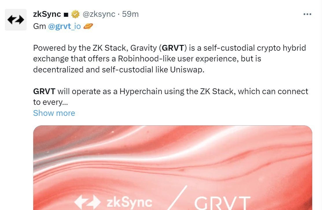 GRVT Exchange Airdrop Confirmed ( 5000$+ ) Backed By zksync Network and  Matter Lab — $ 7.1Million Raised Seed Investment | by Crypto Complex |  Medium