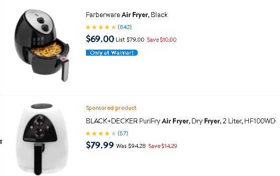 BLACK+DECKER Purifry 2-Liter Air Fryer, White, HF100WD