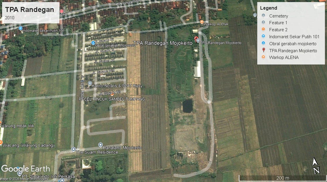 Peta TPA Randegan Tahun 2010 (Sumber: Via Google Earth)