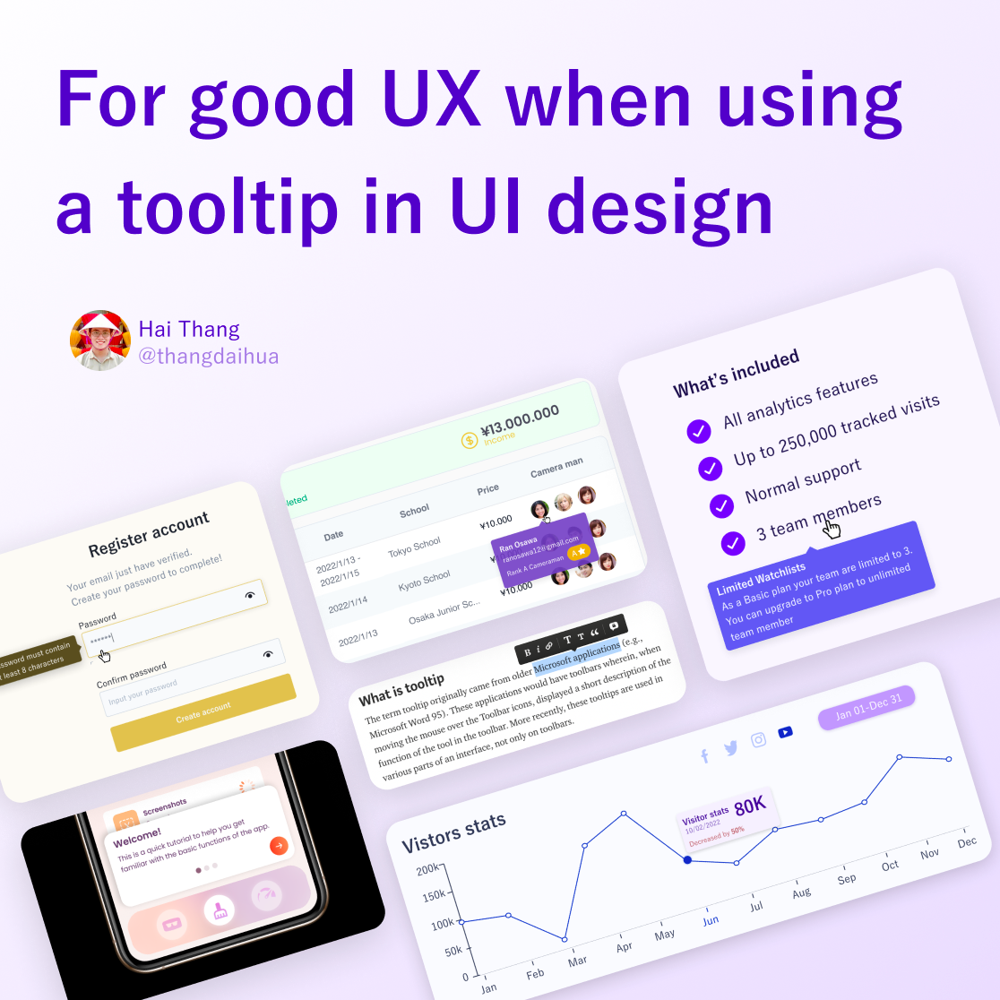 For good UX when using a tooltip in UI design, by Hai Thang