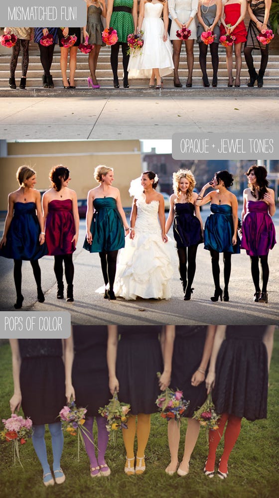 bridesmaid dresses with tights Pastel Tights