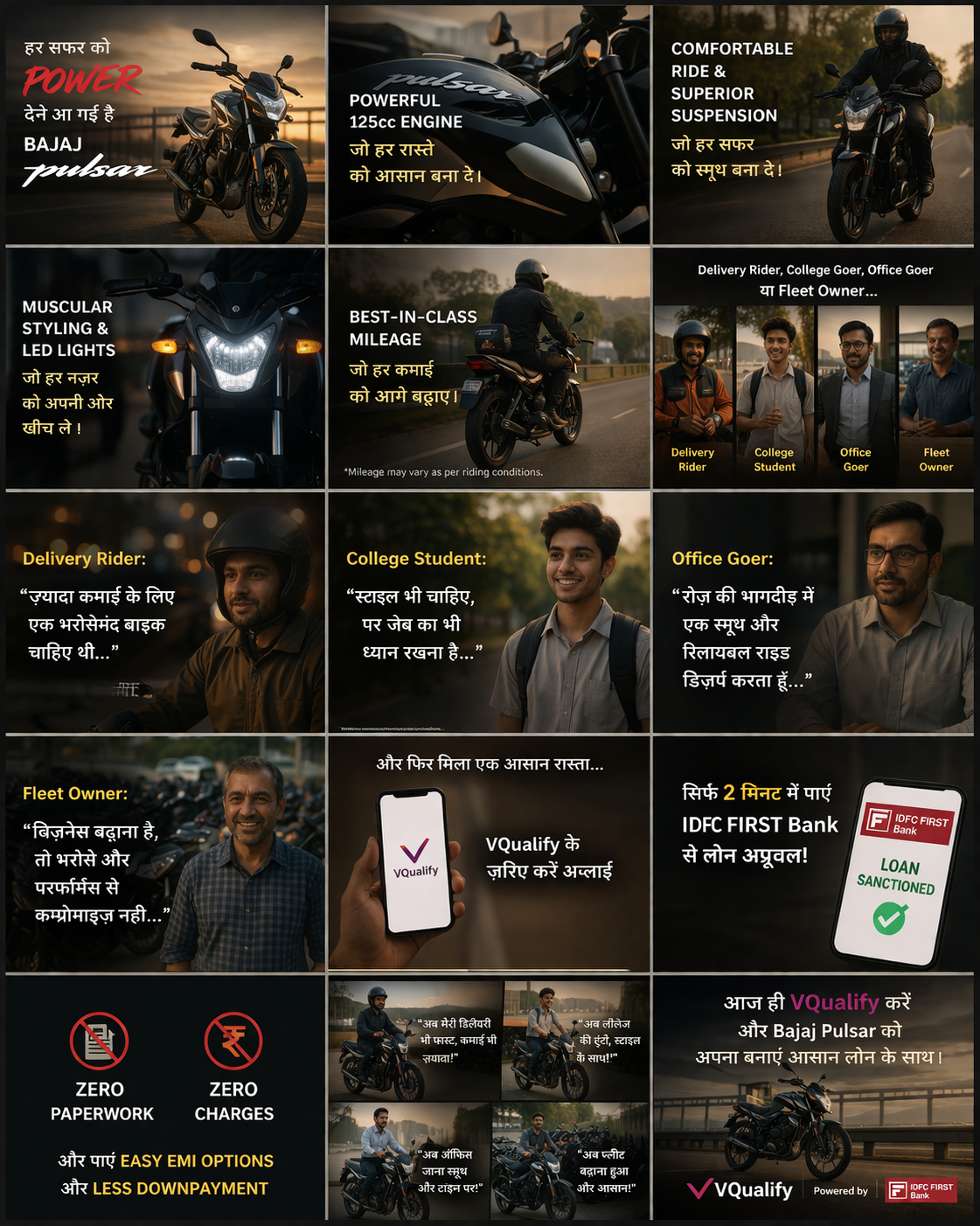How can I get a two-wheeler loan for a Bajaj Pulsar with easy terms?