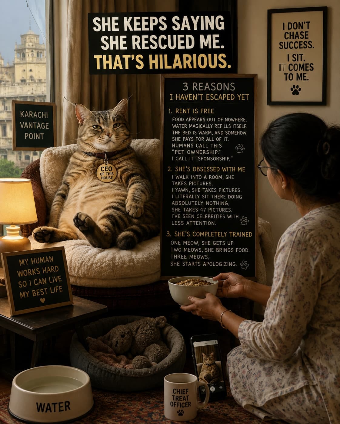 The Cat Did Not Get Rescued. The Human Got Acquired.