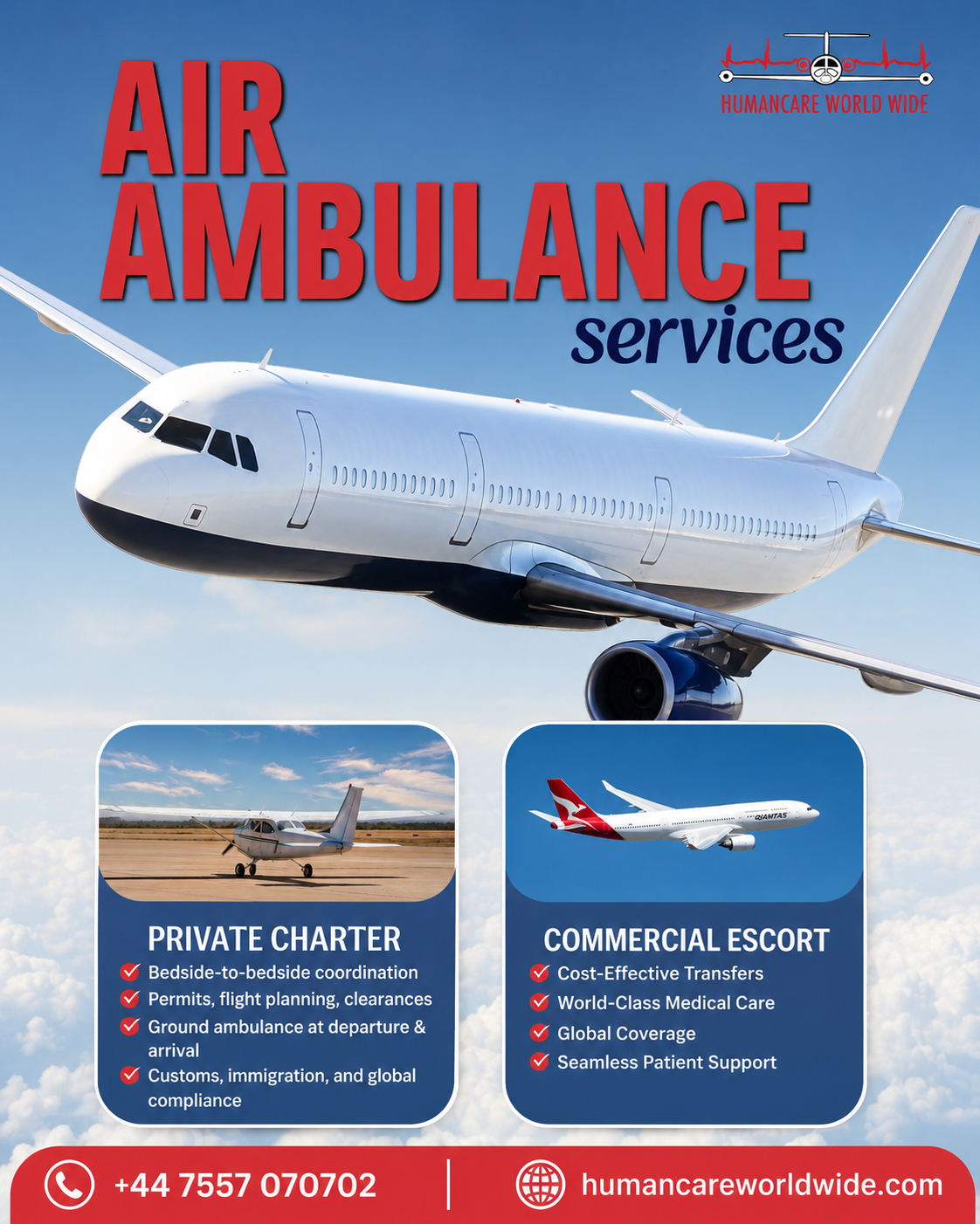 Air Ambulance Service UK: Call +44 7557 070702