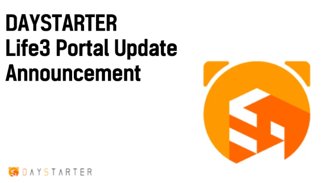 [DAYSTARTER] Life3 Portal Update Announcement