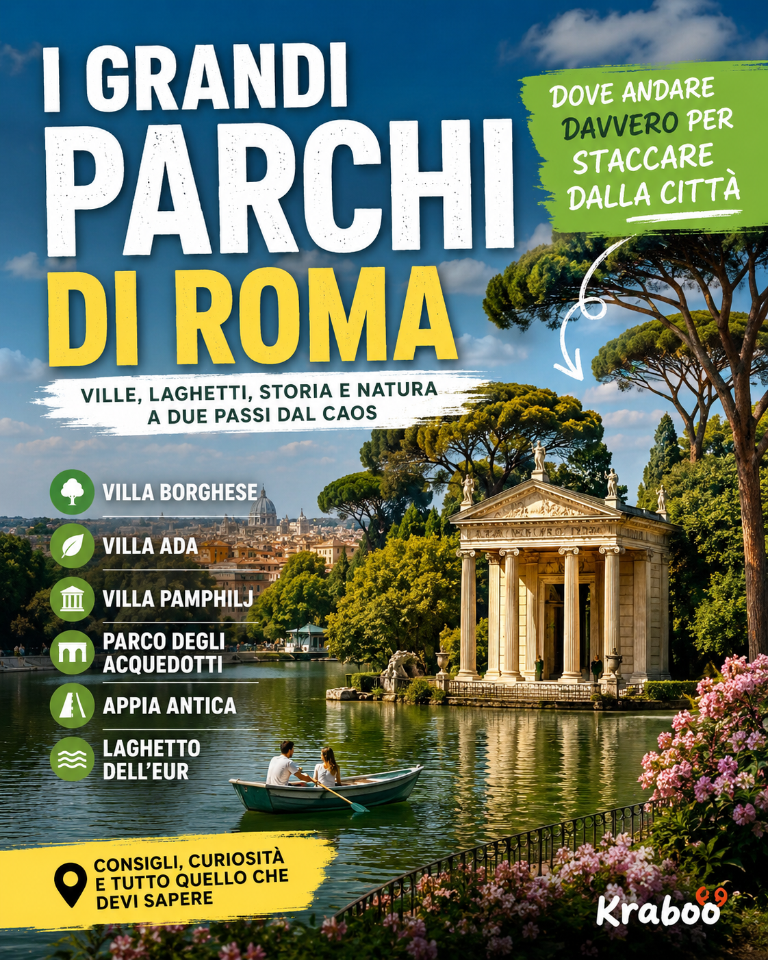 I grandi parchi di Roma: dove andare davvero per staccare dalla città