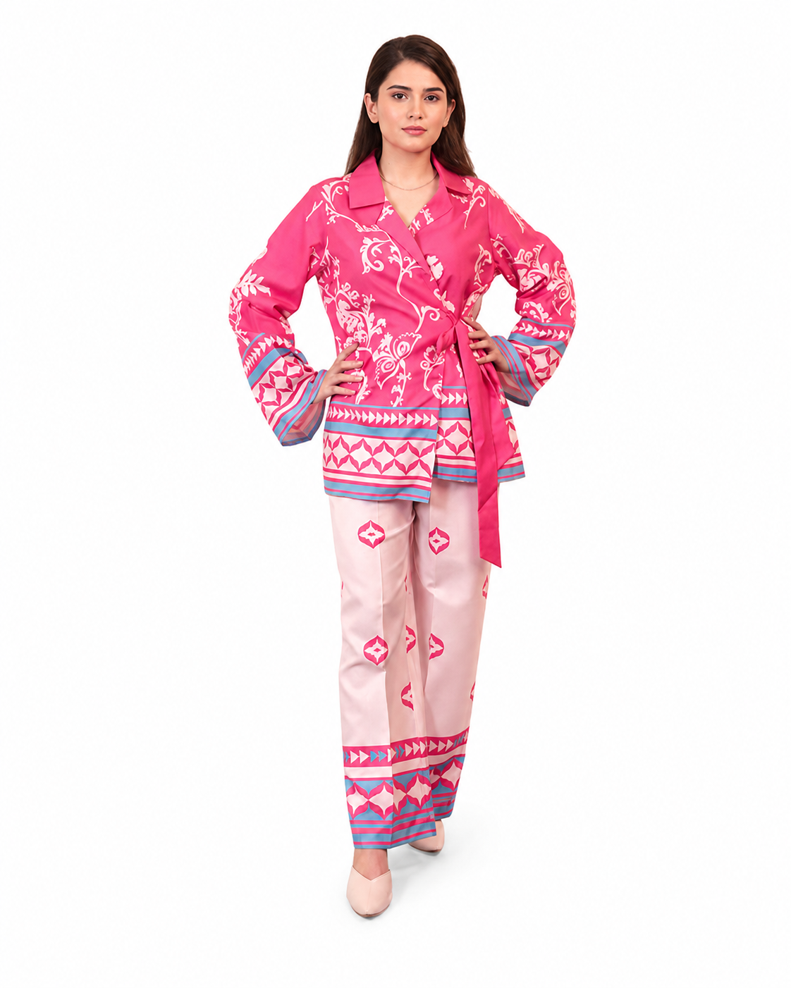 Printed Wrap Co-ord Set — Effortless Style Meets Everyday Comfort