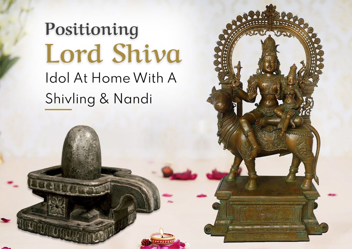 Nandi & Shivling Brass Idol, Home Decor