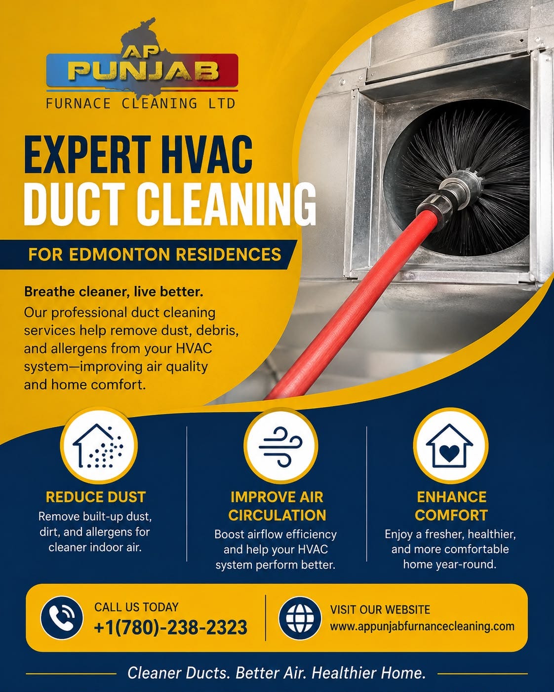 Expert HVAC Duct Cleaning in Edmonton — Reduce Dust, Improve Airflow, Enhance Comfort