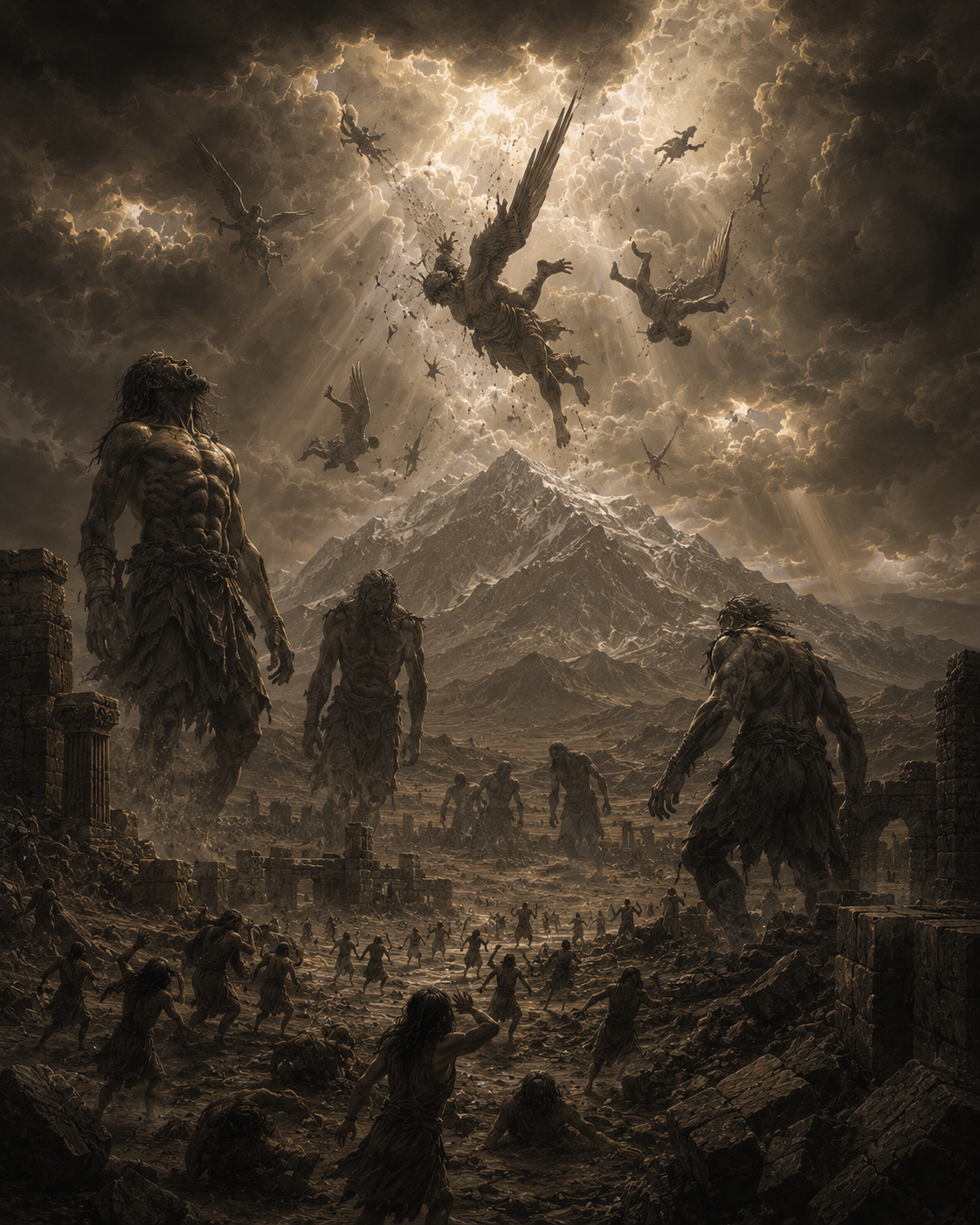 The Fall of Higher Beings and the Giants