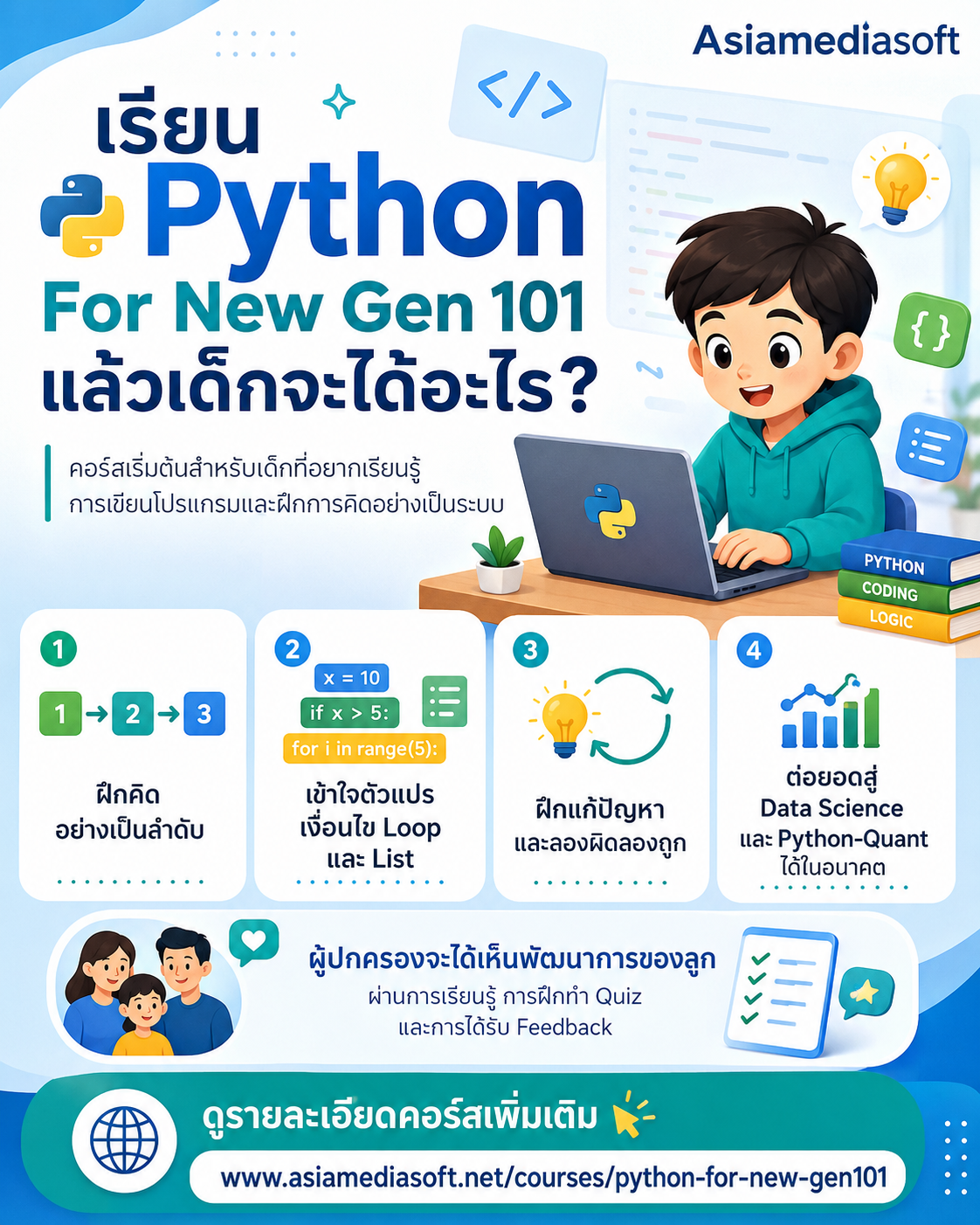 🦋 เรียน Python For New Gen 101 แล้วเด็กจะได้อะไร?