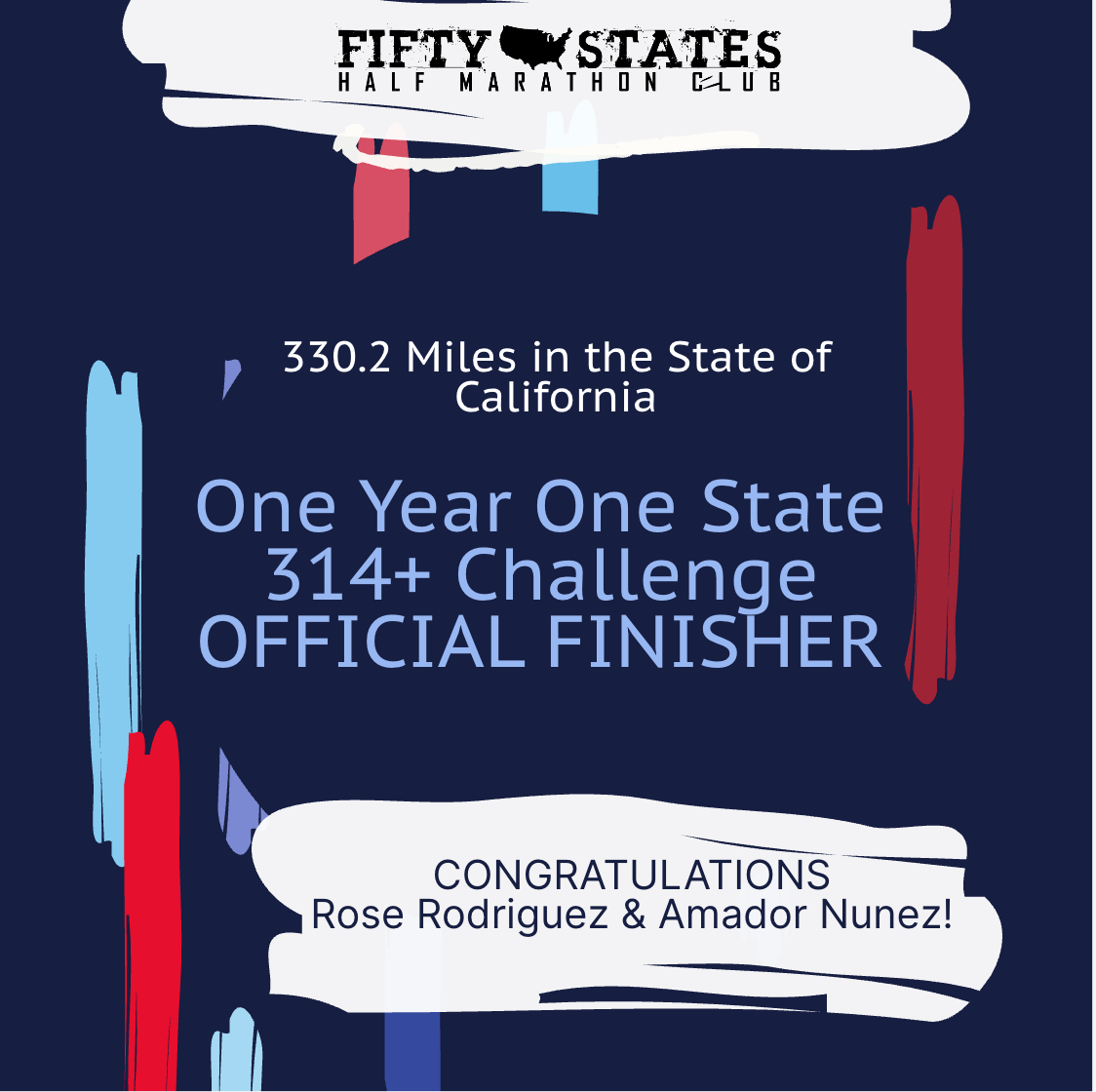 Amador Nunez & Rose Rodriguez Finish the One Year One State 314+ Challenge — From Anaheim…