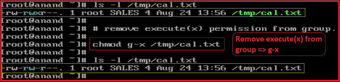 chmod to remove a permission