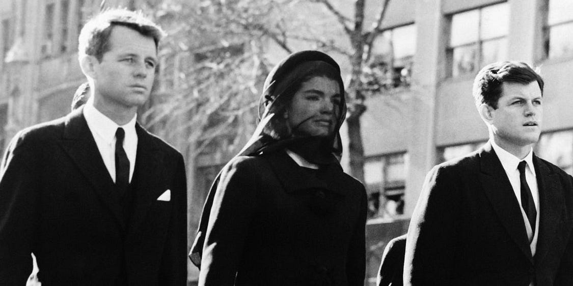 Let’s also not forget her: Jackie Kennedy, at JFK’s funeral in the picture, was there for everything! (credits to owner for the picture)