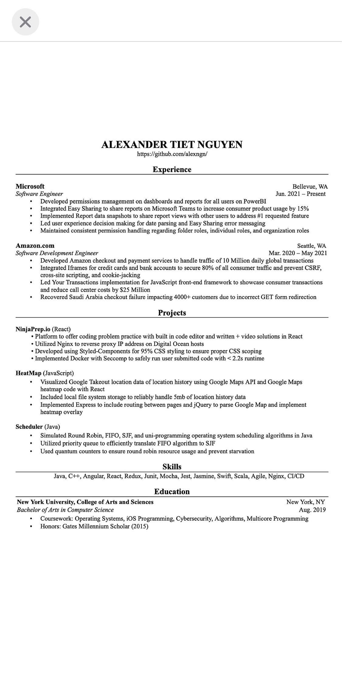 The resume that got a software engineer a $300,000 job at Google. | by  GBEDESSI | Medium