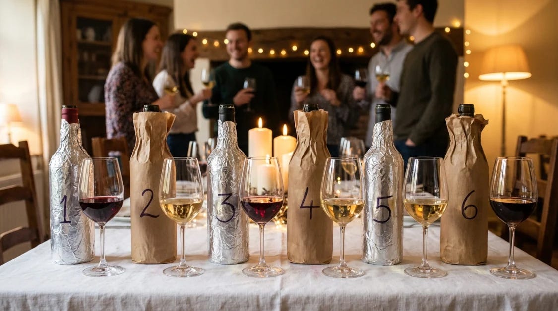 Weinprobe mit Blindverkostung