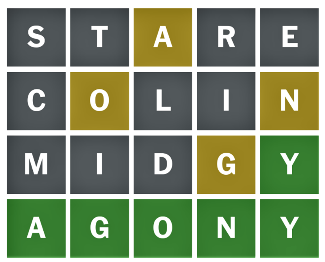 Wordle Bulletin 665 (April 15, 2023) — “4’s are my destiny!” by