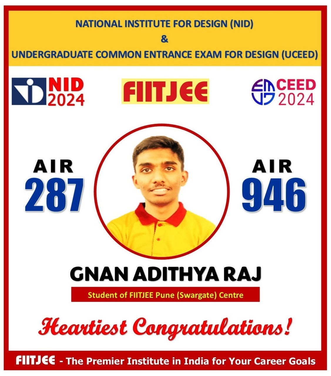 NID 2024 & UCEED 2024 Results by FIITJEE Pune Student! FIITJEE PUNE