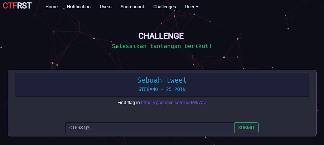 Sebuah tweet | WriteUp CTFRST Rajawali CTF | By WanZKey