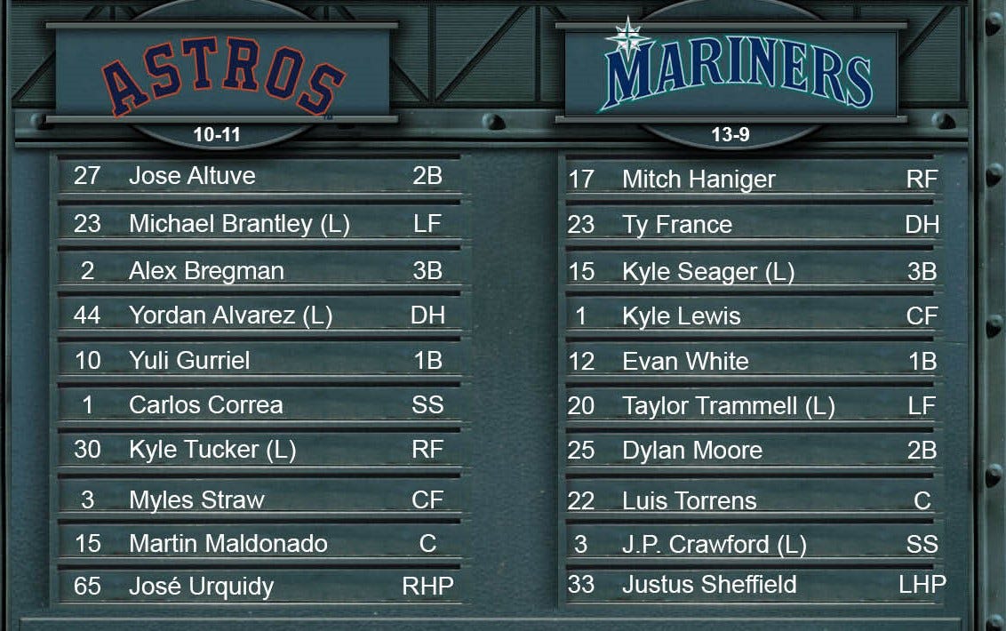 Mariners GameDay — April 26 at Houston by Mariners PR From the