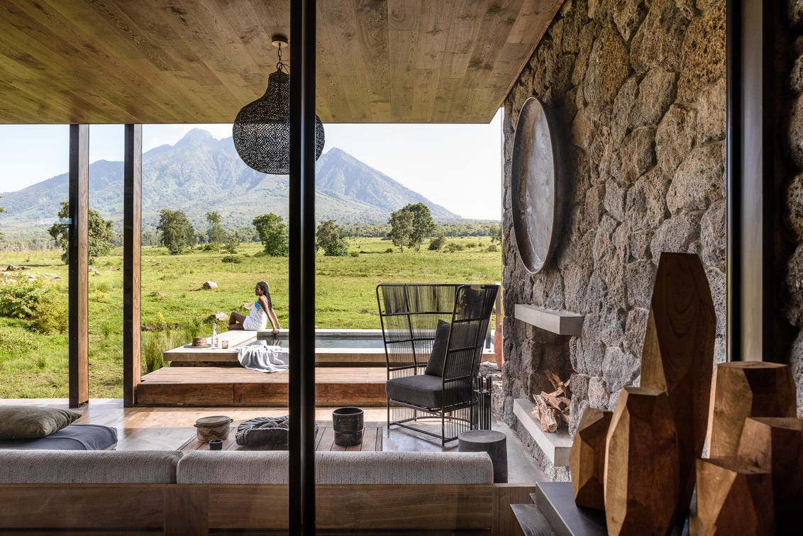 The Singita Kwitonda Lodge suite with a private plunge pool — gorilla trekking safaris