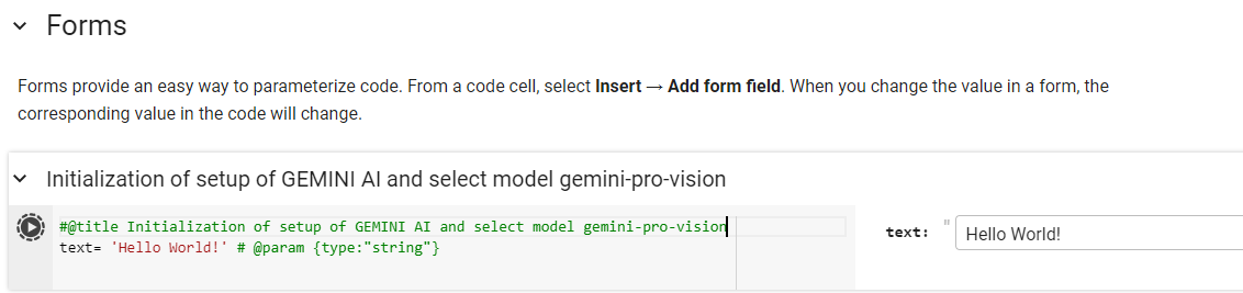 Image Processing In Natural Language Using Google Colab Forms And