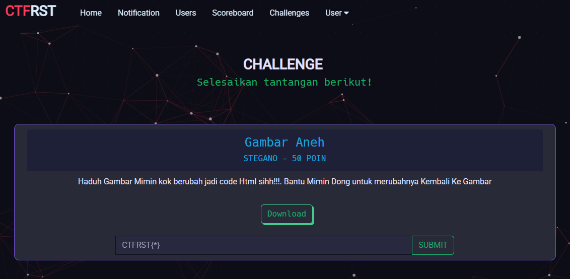 Gambar Aneh | WriteUp CTFRST Rajawali CTF | By WanZKey